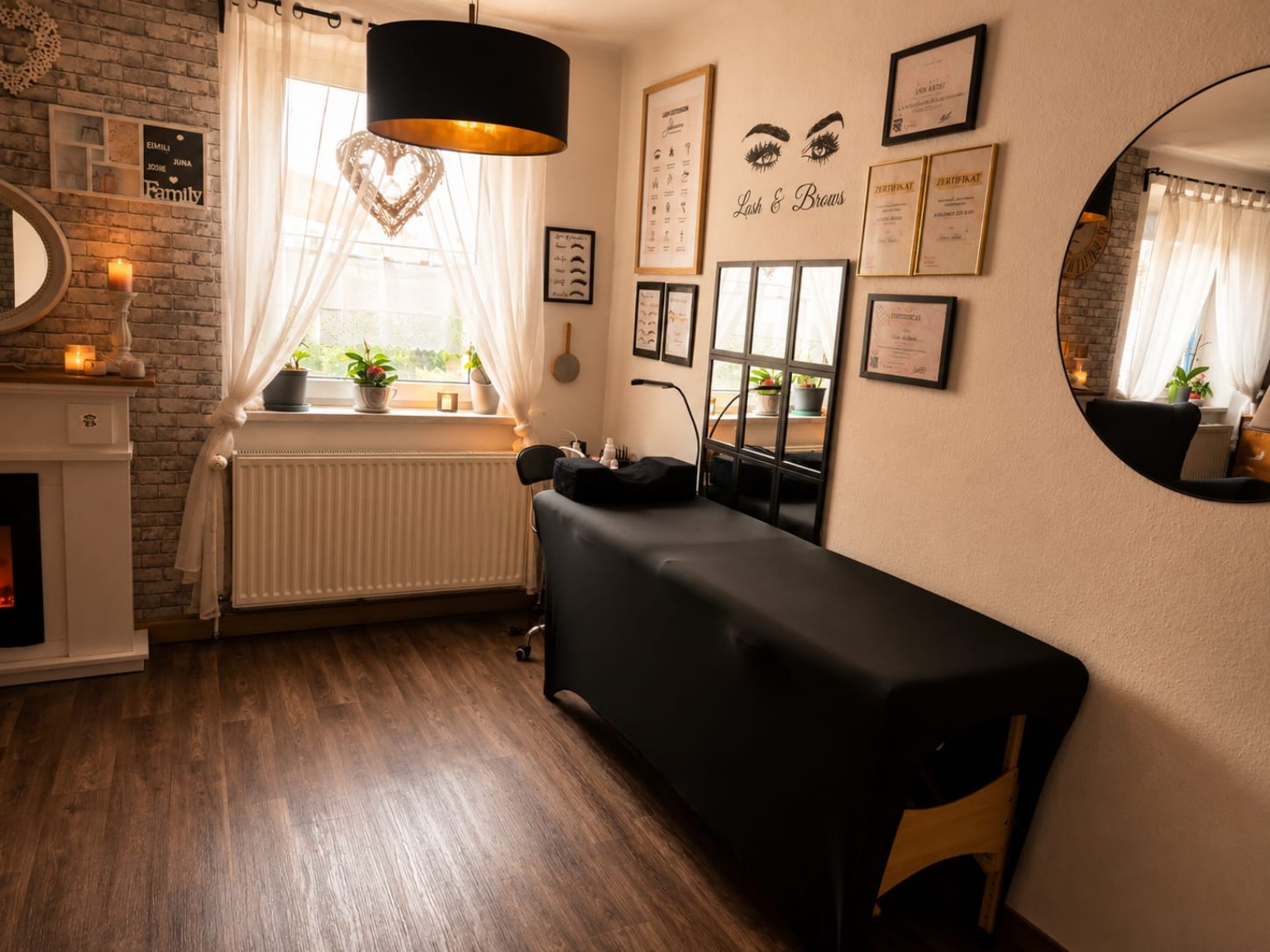 Der persönlich eingerichtete Behandlungsraum von Lash Atelier Noire